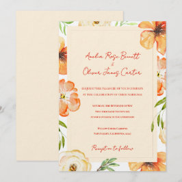 Convite de Casamento Floral Jardim de Pêssego Suav