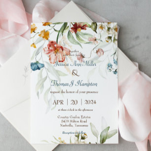 Convite de Casamento Floral Jardim de Primavera El