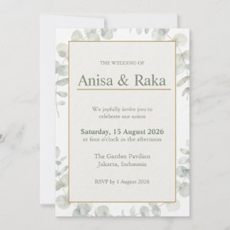 Convite de Casamento Floral Jardim Elegante