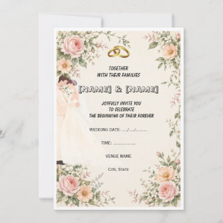 Convite de Casamento Floral Jardim Romântico