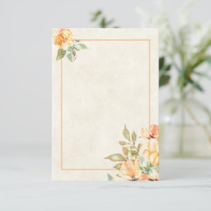 Convite de casamento floral laranja e amarelo orça