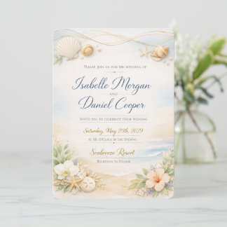 Convite de Casamento Floral Laranja Elegante Temp