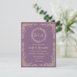 Convite de Casamento Floral Lavanda