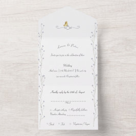 Convite de Casamento Floral Lavanda