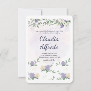 Convite de casamento floral Lavanda