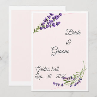 Convite de Casamento Floral Lavanda Elegante
