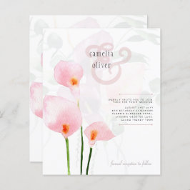 Convite de casamento Floral Leah G Pink Calla Lily