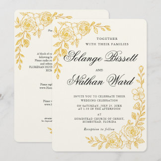 Convite de Casamento Floral Língua do Amor