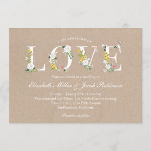 Convite de casamento Floral Love