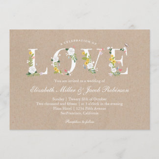 Convite de casamento Floral Love