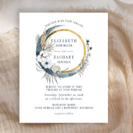 Convite de Casamento Floral Lua Azul Boho Orçament