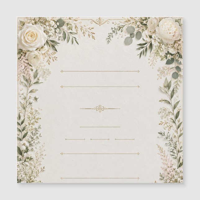 Convite de Casamento Floral Luxuoso (Frente)