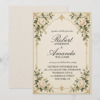 Convite de Casamento Floral Luxuoso