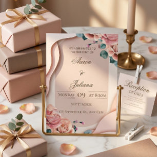 Convite de Casamento Floral Luxuoso