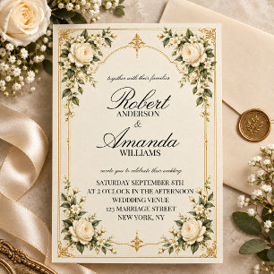 Convite de Casamento Floral Luxuoso