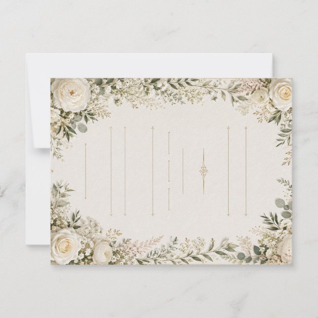 Convite de Casamento Floral Luxuoso (Frente)
