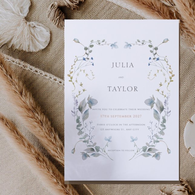 Convite de Casamento Floral Macio – Elegante Color (Criador carregado)