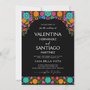 Convite de Casamento Floral Mexicano Fiesta Colori