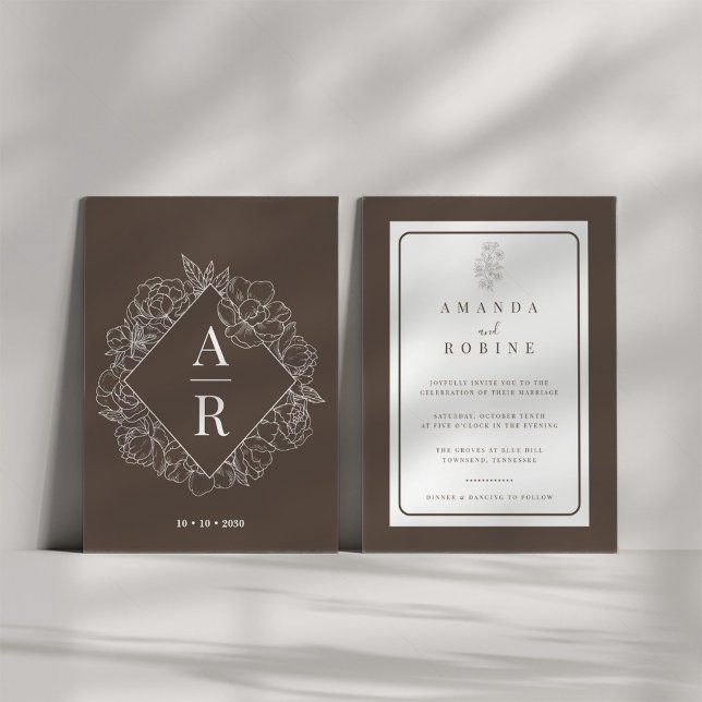 Convite De Casamento Floral Minimalista (Criador carregado)