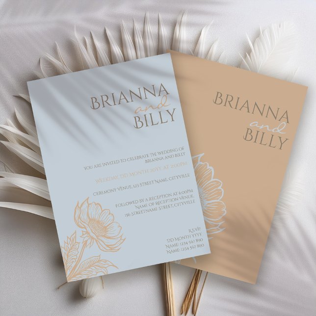 Convite De Casamento Floral Minimalista (Criador carregado)