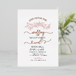 Convite De Casamento Floral Minimalista | Elegant 