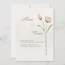 Convite De Casamento Floral Minimalista Elegante