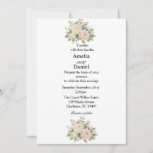 Convite de Casamento Floral Minimalista Simples