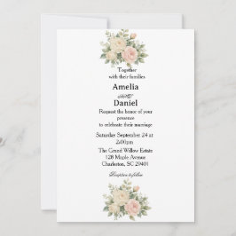 Convite de Casamento Floral Minimalista Simples