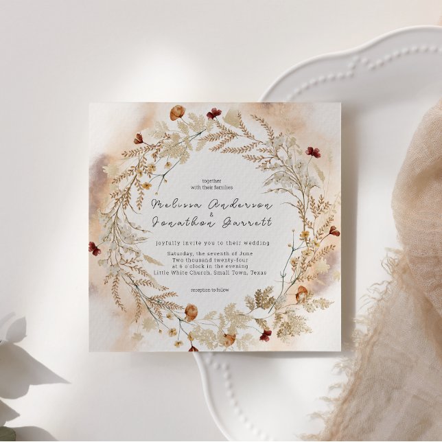 Convite de casamento floral minúsculo botânico vin (Criador carregado)