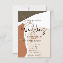 Convite de casamento floral moderno