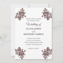 Convite de Casamento Floral Moderno e Elegante com