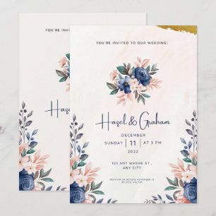 Convite de Casamento Floral Moderno Elegante e Eco