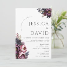 Convite de Casamento Floral Moderno em Tonalidade