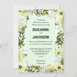 Convite De Casamento Floral Neutro Russo