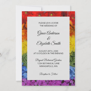 Convite de Casamento Floral Orgulho Love Is Love