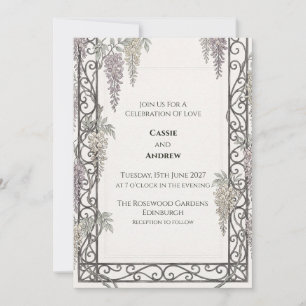 Convite de Casamento Floral Ornado Celta