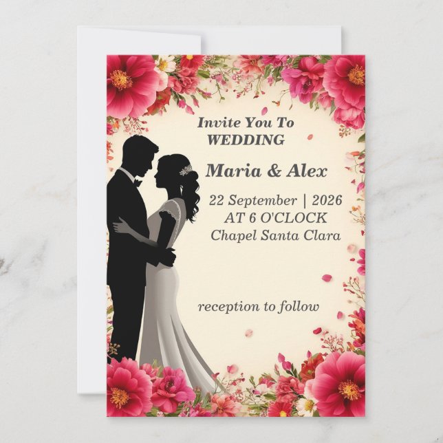 ✨ Convite de Casamento Floral para Festa de Aniver (Frente)