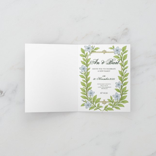 Convite de casamento floral para idosos (Interior)