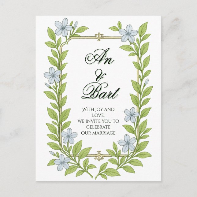 Convite de casamento floral para idosos (Frente)