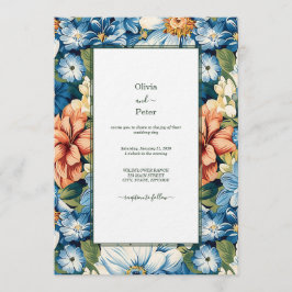 Convite de Casamento Floral Pastel Moderno