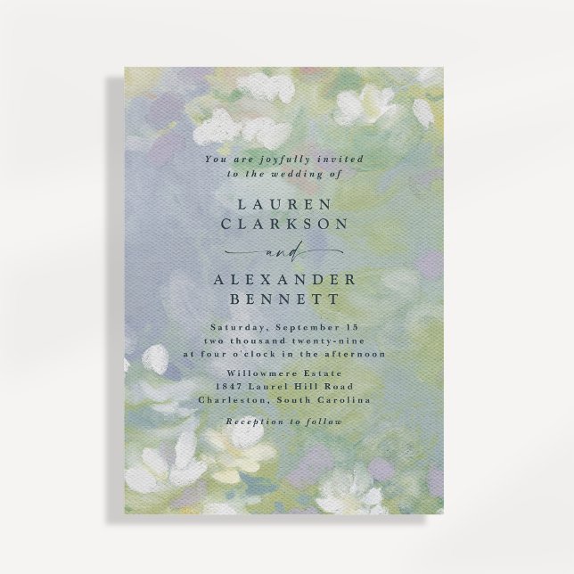 Convite de Casamento Floral Pastel Suave (Criador carregado)