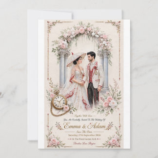Convite de Casamento Floral Pérola