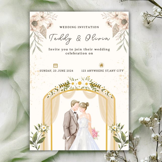 Convite de casamento floral personalizado (Criador carregado)