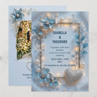 Convite de Casamento Floral Personalizado Customiz