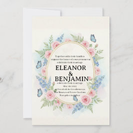 Convite de Casamento Floral Personalizado em Aquar