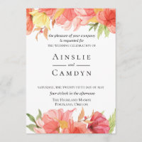 Convite De Casamento Floral Pintado Com Sabedoria