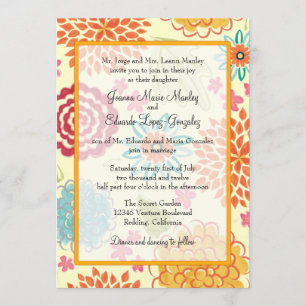 Convite De Casamento Floral Por Aquarela