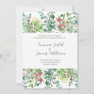 Convite De Casamento Floral Por Aquarela