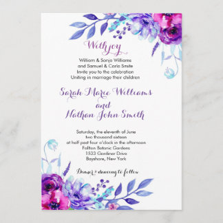 Convite De Casamento Floral Por Aquarela