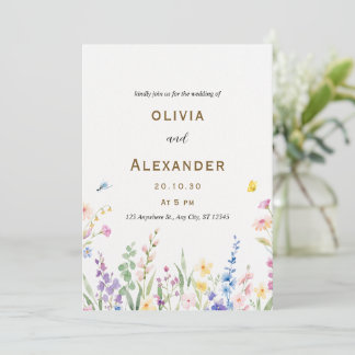 Convite De Casamento Floral Por Aquarela